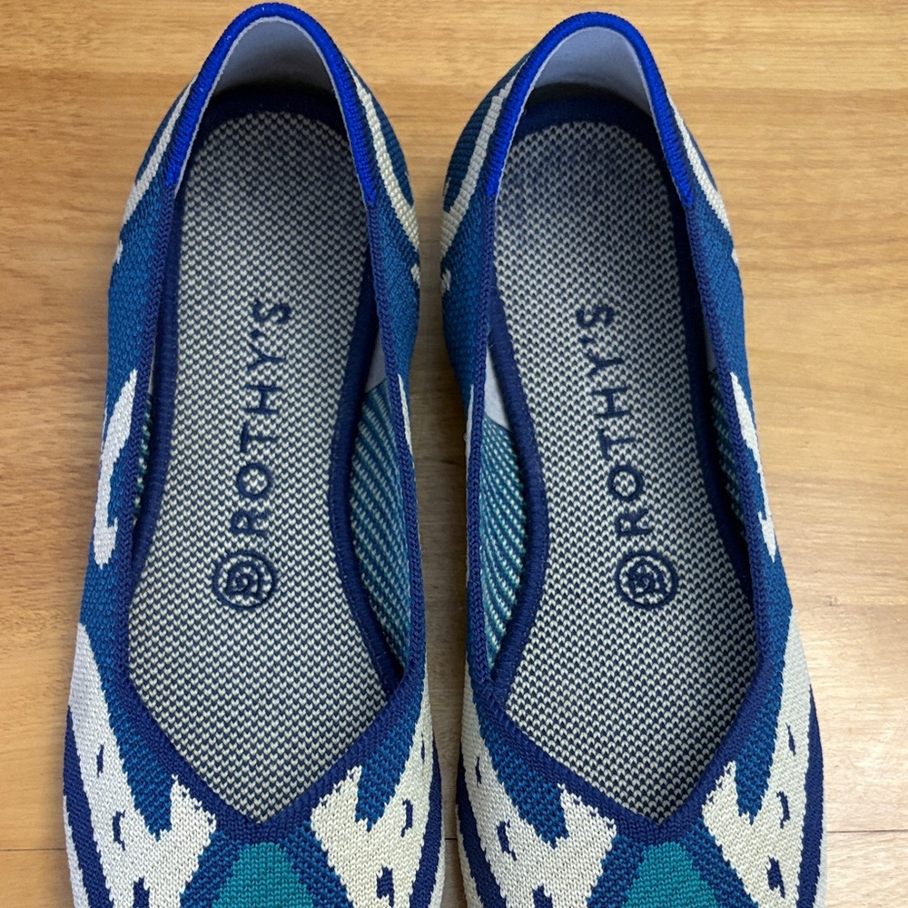 Rothy's The Flat Moroccan Blue Limited Edition Retired  Women's 7.5 (fits 6.5-7) - Picture 3 of 12